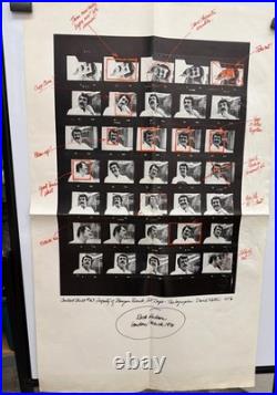Vintage 1970 Rock Hudson Contact Sheet Poster Stanyan Records David Nutter 23x38