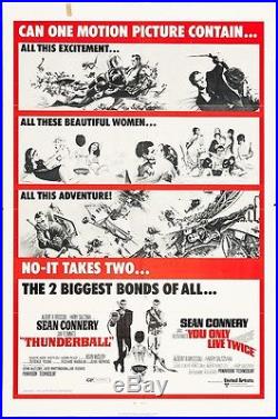 Vintage 1970 Thunderball/You Only Live Twice 1st Sean Connery's James Bond