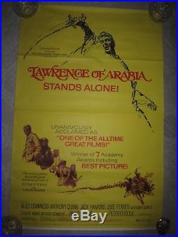 Vintage 1971 Lawrence of Arabia movie poster, original NOT reprint, 27 x 41