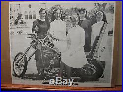 Vintage 1971 Smile God Loves You black/white Nun motorcycle poster 10249
