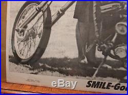 Vintage 1971 Smile God Loves You black/white Nun motorcycle poster 10249