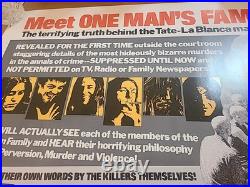 Vintage 1973 MANSON Charles Manson Documentary Movie Poster