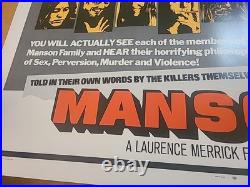 Vintage 1973 MANSON Charles Manson Documentary Movie Poster