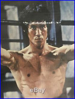 Vintage 1975 Bruce Lee Enter The Dragon Nunchuks Poster 37 x 24.5 Kung Fu