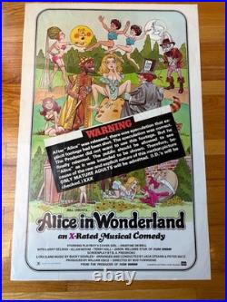 Vintage 1976 Alice in Wonderland X-Rated Musical Comedy Original Movie Poster