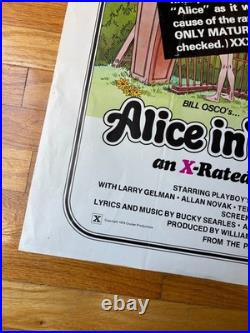 Vintage 1976 Alice in Wonderland X-Rated Musical Comedy Original Movie Poster