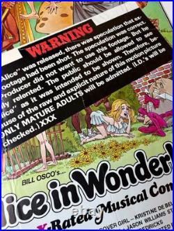 Vintage 1976 Alice in Wonderland X-Rated Musical Comedy Original Movie Poster