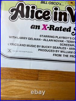 Vintage 1976 Alice in Wonderland X-Rated Musical Comedy Original Movie Poster