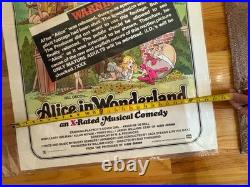 Vintage 1976 Alice in Wonderland X-Rated Musical Comedy Original Movie Poster