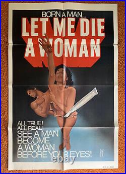 Vintage 1977 LET ME DIE A WOMAN Doris Wishman Transgender Docum Poster 70s