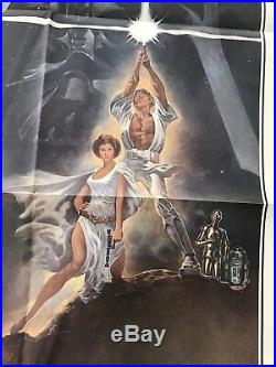Vintage 1977 Original Star Wars Movie Poster One Sheet 27x41 #77/21