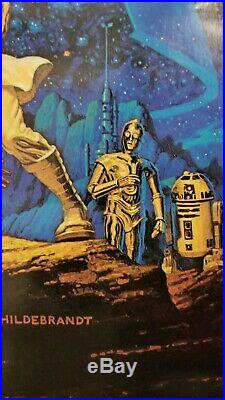 Vintage 1977 STAR WARS Hildebrandt Art Licensed Retail Movie Poster