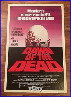 Vintage 1978 DAWN OF THE DEAD 27x41 Original Movie Poster EXCELLENT