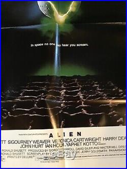 Vintage 1979 ALIEN Original Movie Poster / Full Sheet 41x27 / Sigourney Weaver