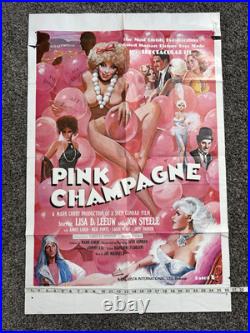 Vintage 1979 Pink Champagne Movie Poster Sexploitation Lisa De Leeuw Hollywood X