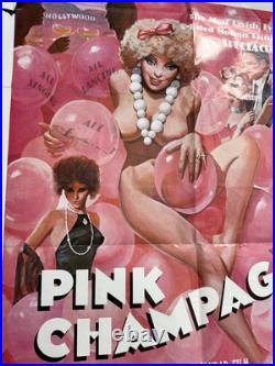 Vintage 1979 Pink Champagne Movie Poster Sexploitation Lisa De Leeuw Hollywood X