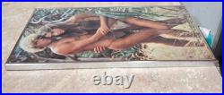 Vintage 1980 Blue Lagoon Columbia Pictures Movie Poster Metal Framed 22.5x11.5