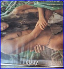 Vintage 1980 Blue Lagoon Columbia Pictures Movie Poster Metal Framed 22.5x11.5