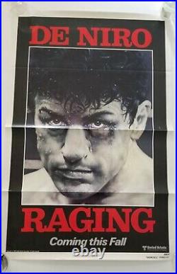 Vintage 1980 RAGING BULL Advance One Sheet Poster Scorcese DeNiro Boxing LaMotta
