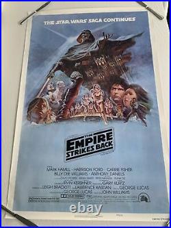 Vintage 1980 The Empire Strikes Back Original One Sheet Movie Poster Folded Good