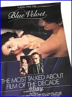 Vintage 1980's Blue Velvet David Lynch One Sheet Promotional Movie Poster VG