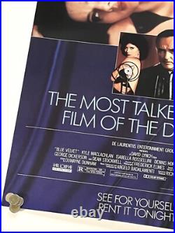 Vintage 1980's Blue Velvet David Lynch One Sheet Promotional Movie Poster VG