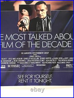 Vintage 1980's Blue Velvet David Lynch One Sheet Promotional Movie Poster VG