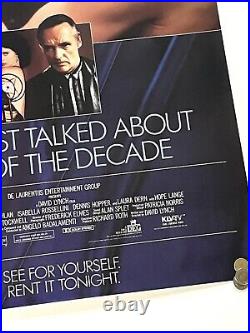 Vintage 1980's Blue Velvet David Lynch One Sheet Promotional Movie Poster VG-EX