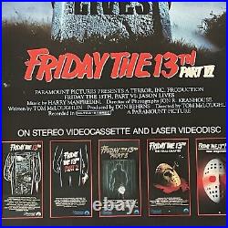 Vintage 1980's Jason Lives Friday The 13TH Part VI 1 Sheet Movie Poster