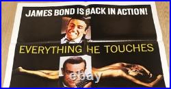 Vintage 1980's Re Release James Bond Goldfinger One Sheet Movie Poster 41x27