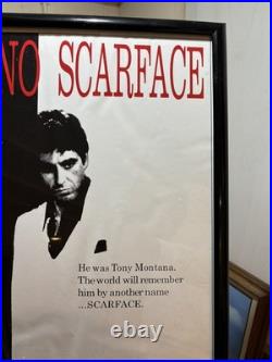 Vintage 1980s Scarface Al Pacino Scorpio Poster Universal Licensed Framed