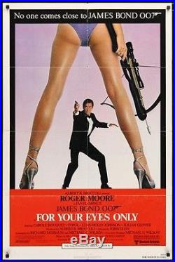 Vintage 1981 FOR YOUR EYES ONLY 1sh Roger Moore as James Bond 007 Ian Fleming