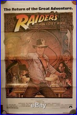 Vintage 1982 RAIDERS OF THE LOST ARK One Sheet Poster HARRISON FORD SPIELBERG
