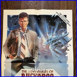 Vintage 1984 ADVENTURES OF BUCKAROO BANZAI MOVIE POSTER with OG Promo Sleeve 24x36