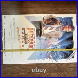 Vintage 1984 ADVENTURES OF BUCKAROO BANZAI MOVIE POSTER with OG Promo Sleeve 24x36