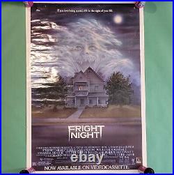 Vintage 1985 Fright Night Original Horror Movie Poster Video Store 27 X 41