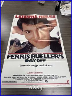 Vintage 1986 FERRIS BUELLER'S DAY OFF ORIGINAL MOVIE POSTER Broderick Hughes