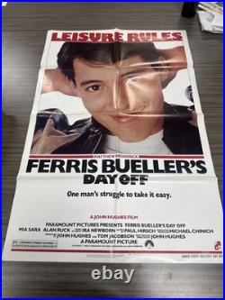 Vintage 1986 FERRIS BUELLER'S DAY OFF ORIGINAL MOVIE POSTER Broderick Hughes