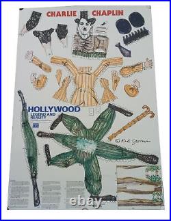 Vintage 1986 Hollywood Legend & Reality Charlie Chaplin Cut Out Poster