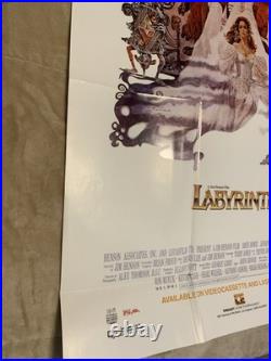 Vintage 1986 Labyrinth Movie Video Store Poster Promo