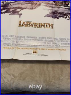 Vintage 1986 Labyrinth Movie Video Store Poster Promo