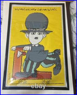 Vintage 1986 Original Film Poster Cine Movil BACHS CHARLIE CHAPLIN Screen Print
