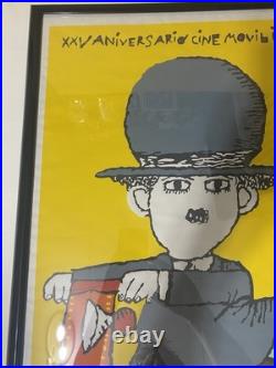 Vintage 1986 Original Film Poster Cine Movil BACHS CHARLIE CHAPLIN Screen Print
