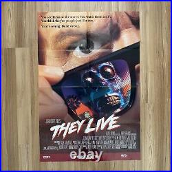 Vintage 1988 John Carpenter's THEY LIVE 1sh Home Video Movie Poster Roddy Piper
