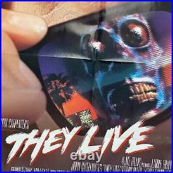 Vintage 1988 John Carpenter's THEY LIVE 1sh Home Video Movie Poster Roddy Piper