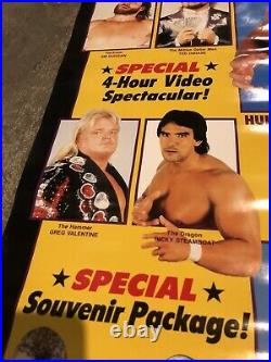 Vintage 1988 WWF WrestleMania IV 4 Movie Store VHS Tape Promo Poster Hulk Hogan