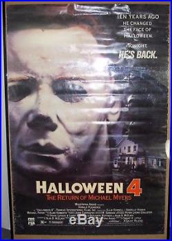 Vintage 1989 CBS/Fox Halloween 4 Return of Michael Myers Movie Poster 25.5x38