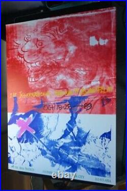 Vintage 1989 Offset 1st Asian Film Festival Asia Society Poster Rauschenberg