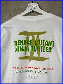 Vintage 1992 TMNT 3 Movie Comic Poster Artwork Promo Tee Shirt Size XL