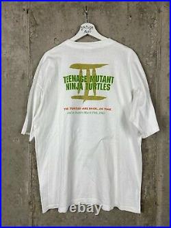 Vintage 1992 TMNT 3 Movie Comic Poster Artwork Promo Tee Shirt Size XL